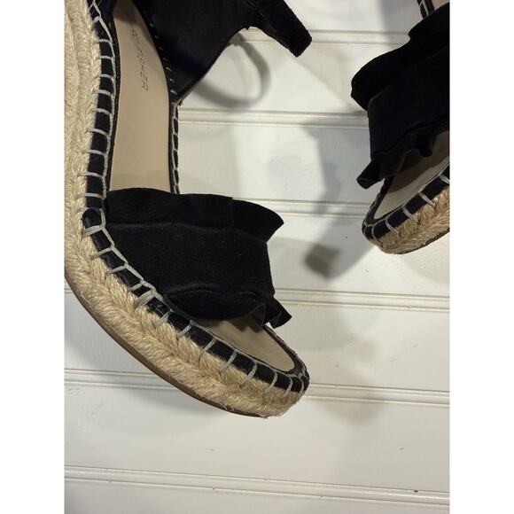 Marc Fisher Kickoff Espradrille Suede Sandal in Black Size 7 - Picture 2 of 6